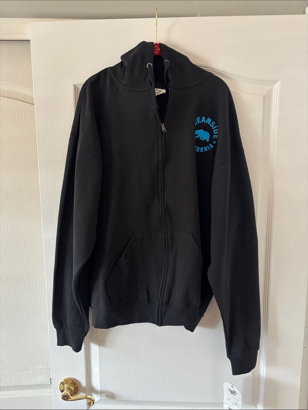 NWT PACIFIC & CO Oceansville California Black Zip-Up Hoodie (Unisex) XXL